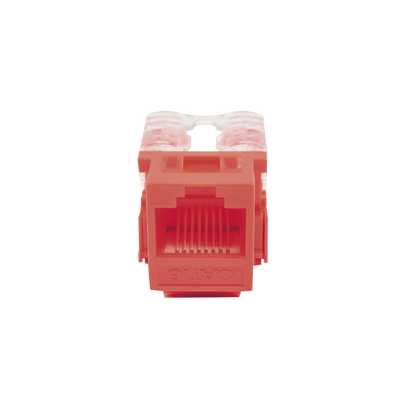 Módulo Jack Keystone Cat6 con terminación 110 (Punchdown) para faceplate - Color Rojo