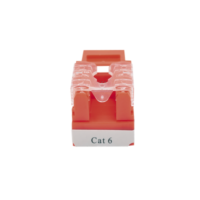 Módulo Jack Keystone Cat6 con terminación 110 (Punchdown) para faceplate - Color Rojo