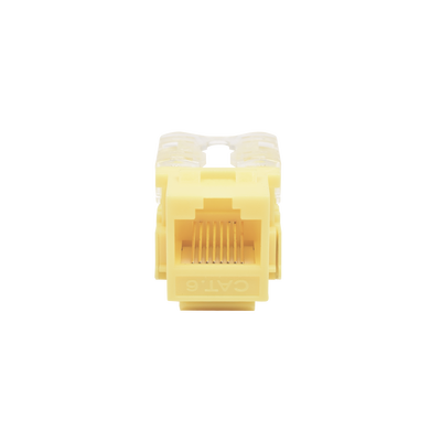 Módulo Jack Keystone Cat6 con terminación 110 (Punchdown) para faceplate - Color Amarillo