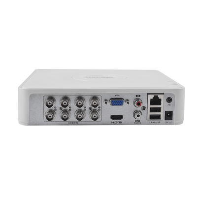 DVR 8 Canales 2 Megapixel (1080p) Lite / 8 Canales TURBOHD + 2 Canales IP / 1 Bahía de Disco Duro / H.264+ / 1 Canal de Audio / Salida de vídeo Full HD