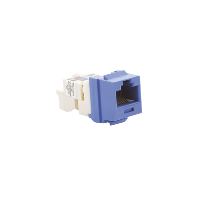 Conector Jack Estilo TP, Tipo Keystone, Categoría 6, de 8 posiciones y 8 cables, Color Azul