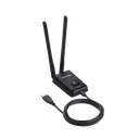 Adaptador de alta potencia USB  inalámbrico/ WiFi N 300 Mbps / Frecuencia de 2.4 GHz / 2 Antenas Externas de 5 dBi / Compatibilidad Windows y Linux