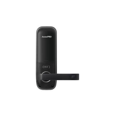 Cerradura inteligente con teclado Touch Screen, Apertura con tarjeta Mifare /Contraseña y Llave de emergencia de diseño compacto para puertas de perilla simple