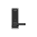 Cerradura inteligente con teclado Touch Screen, Apertura con tarjeta Mifare /Contraseña y Llave de emergencia de diseño compacto para puertas de perilla simple
