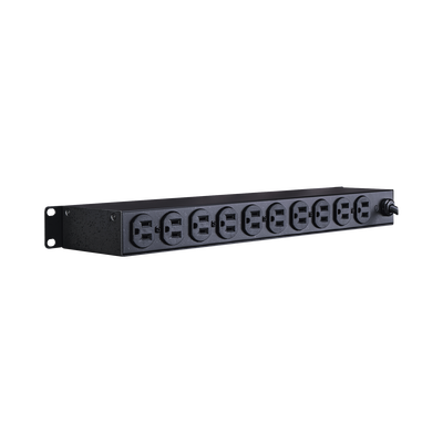 PDU Básico Para Distribución de Energía, Con 10 Tomas NEMA 5-15R Traseras, 1UR, 15 Amp, 120 Vca