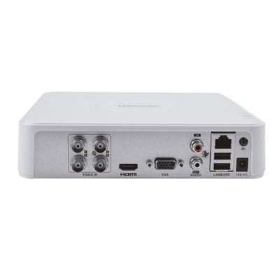 DVR 1080p Lite Pentahibrido / 4 Canales TURBOHD + 1 Canal IP / 1 Bahía de Disco Duro / H.264+ / 1 Canal de Audio / Salida Full HD