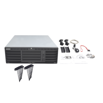 NVR 12 Megapixel (4K) / 128 canales IP / 16 Bahias de Disco Duro / 4 Puertos de Red / Soporta RAID con Hot Swap / NVR de Alto Desempeño