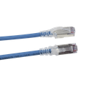 Patch Cord Skinny Cat6A Blindado S/FTP, 2.13 Metros (7 Pies), Diámetro Reducido 28 AWG, Color Azul