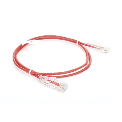 Cable de Parcheo Slim UTP Cat6 - 1 metro, Rojo, Diámetro Reducido (28 AWG)
