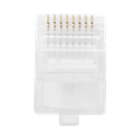 Bote con 100 Piezas de Plug Modular RJ45 Cat5e sin Blindaje, Chapado de Oro a 30 Micras para Durabilidad Extrema