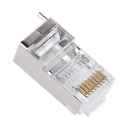 Bote con 100 Piezas de Plug Modular RJ45 Cat5e Blindado, Chapado de Oro a 30 Micras para Durabilidad Extrema con Pin de Tierra
