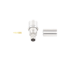 Conector QMA (Quick Mate) Macho, Anillo Plegable para RG-8/X, LMR-240, Bronce Blanco/Oro/Teflón.