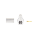 Conector QMA (Quick Mate) Macho, Anillo Plegable para RG-8/X, LMR-240, Bronce Blanco/Oro/Teflón.
