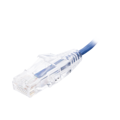 Cable de Parcheo Slim UTP Cat6 - 30 cm Azul Diámetro Reducido (28 AWG)