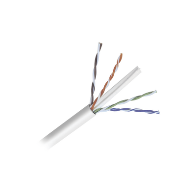 Bobina de cable de 152 Metros Cat6+ CALIBRE 23 ALTO DESEMPEÑO, super flexible, UL, color Blanco, para aplicaciones de video vigilancia y redes de datos