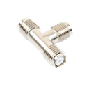 Adaptador en T, de Conector Mini-UHF Hembra a Doble Mini-UHF Hembra, Níquel/ Plata/ Teflón.