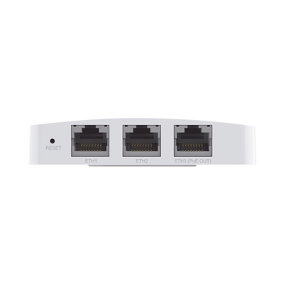 Punto de acceso Omada doble banda 802.11ac, PoE 802.3af/at, MU-MIMO, MIMO 2x2 diseño placa de pared con tres puertos adicionales, soporta hasta 100 clientes.