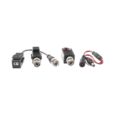 Kit de TRANSCEPTORES DE VIDEO DE LARGO ALCANCE / 320 Metros / Resolución 720P y 1080P / Cat 5e/6 / Compatible con cámaras HD-TVI/CVI/AHD/CVBS / Alimente solo el Receptor / Protección Interconstruida contra sobretensión.