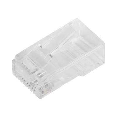 Bote con 100 Plugs Pass Through RJ45 Cat6 sin Blindaje, Chapado de Oro a 30 Micras para Durabilidad Extrema