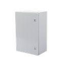 Gabinete de Acero IP66 Uso en Intemperie (400 x 600 x 250 mm) con Placa Trasera Interior Metálica y Compuerta Inferior Atornillable (Incluye Chapa y Llave T).