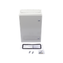 Gabinete de Acero IP66 Uso en Intemperie (400 x 600 x 250 mm) con Placa Trasera Interior Metálica y Compuerta Inferior Atornillable (Incluye Chapa y Llave T).