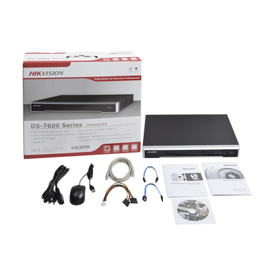 NVR 8 Megapixel (4K) / 16 canales IP / 16 Puertos PoE+ / Soporta Cámaras con AcuSense / 2 Bahías de Disco Duro / Switch PoE 300 mts / HDMI en 4K