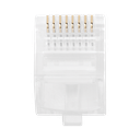 Bote con 100 Plugs Pass Through RJ45 Cat5e sin Blindaje, Chapado de Oro a 30 Micras para Durabilidad Extrema