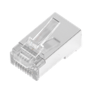 Bote con 100 Plugs Pass Through RJ45 Cat5e Blindado, Chapado de Oro a 30 Micras para Durabilidad Extrema