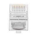 Bote con 100 Plugs Pass Through RJ45 Cat5e Blindado, Chapado de Oro a 30 Micras para Durabilidad Extrema