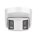 [ PROTECCIÓN ACTIVA ] Turret IP Panorámica 8 Megapíxel / 2 Lentes 4 mm (180°) / Imagen a Color 24/7 (ColorVu) / PoE / WDR 130° / IP67 / ACUSENSE / Luz Estroboscópica y Alarma Audible / 30 mts Luz Blanca / Micro SD