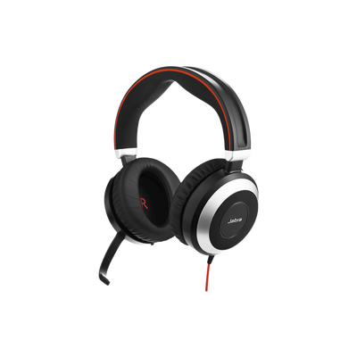 Jabra Evolve 80 con conexión USB / 3.5mm, cancelación activa/pasiva de ruido con indicador de ocupado (7899-823-109)