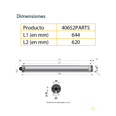 Motor SOMFY 40 mm para persianas.