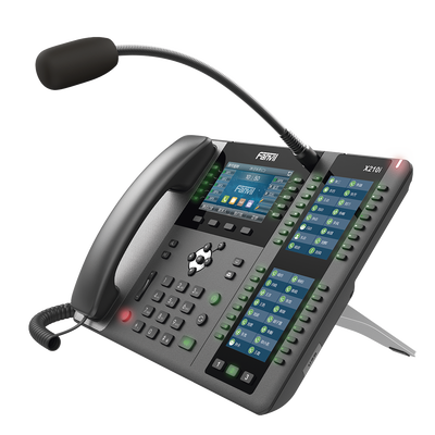 Teléfono empresarial IP hasta 20 lineas SIP, micrófono exterior, 106 botones DSS, Bluetooth integrado para diademas, puertos Gigabit, soporta recepción video, PoE
