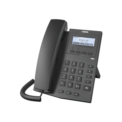 Teléfono IP empresarial para 2 lineas SIP con pantalla LCD 128 x 48 Px y conferencia de 3 vías, PoE