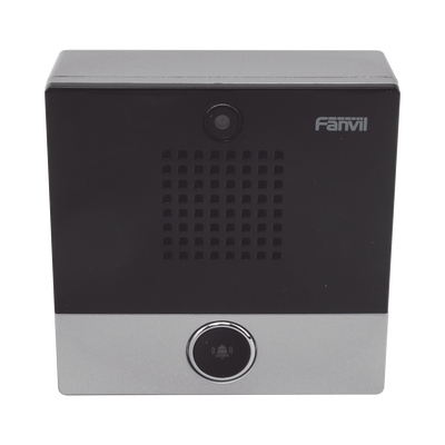Mini video Intercomunicador para hotelería y hospitales, con diseño elegante, PoE, cámara 1Mpx, 1 botón, 1 relevador integrado de salida y entrada.