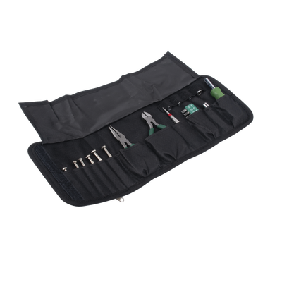 Juego de Herramientas en Estuche Portátil con 25 Pzas.  (Desarmadores Finos + Pinzas + Puntas + Maneral).
