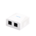Caja de Pared con 2 Puertos, Incluye 2 Jacks UTP Cat6A