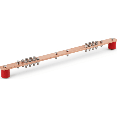 Barra Distribución Tierra Rack 19 in / Cobre 100% / 550A / Aisladores Rojos / 0.64 cm (0.25 in) / J-STD-607-A
