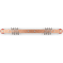 Barra Distribución Tierra Rack 19 in / Cobre 100% / 550A / Aisladores Rojos / 0.64 cm (0.25 in) / J-STD-607-A