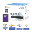 Kit TurboHD 1080p + SSD 500 GB / DVR 4 Canales / 4 Cámaras Bala ColorVu con Micrófono Integrado / Fuente de Poder / Accesorios de Instalación