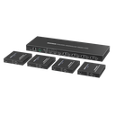 MATRICIAL Y EXTENSOR DE VIDEO HDMI 4 x 4 / 4 Entradas HDMI / 4 Salidas HDMI Loop / 4 Salidas RJ45 para Extender la señal 40 metros por salida  /4K / Conmutación por RS232, Control Remoto o Ethernet.