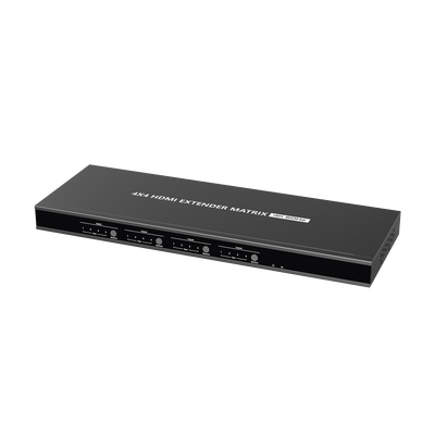 MATRICIAL Y EXTENSOR DE VIDEO HDMI 4 x 4 / 4 Entradas HDMI / 4 Salidas HDMI Loop / 4 Salidas RJ45 para Extender la señal 40 metros por salida  /4K / Conmutación por RS232, Control Remoto o Ethernet.