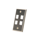 Placa de Pared Vertical, de Acero Inoxidable, Salida Para 4 Puertos Mini-Com