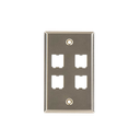 Placa de Pared Vertical, de Acero Inoxidable, Salida Para 4 Puertos Mini-Com