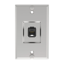 Placa de Pared Telefónica, Salida de 1 Puerto Keystone, Con Jack Cat6 Estilo 110 de Impacto, de Acero Inoxidable