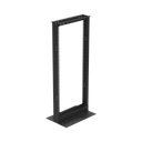 Rack de 2 Postes (Doble Perforación), Estándar 19", 24 Unidades, Fabricado en Acero, Base "L" para Anclar a Piso.