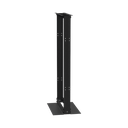 Rack de 2 Postes (Doble Perforación), Estándar 19", 24 Unidades, Fabricado en Acero, Base "L" para Anclar a Piso.
