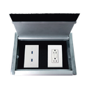 Caja Universal Vacía de 2 Módulos para Instalación en Escritorio (Voz, Datos, Video, Contactos Eléctricos), (No Incluye Accesorios)