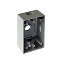 Caja Condulet FS de 1" (25.4 mm ) con tres bocas una arriba y una atrás a prueba de intemperie.