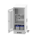 Gabinete de Piso para Exterior con Ventiladores y Termostato con Rack de 19" de 16 U + Espacio para Baterías, Se envía el Gabinete Armado.